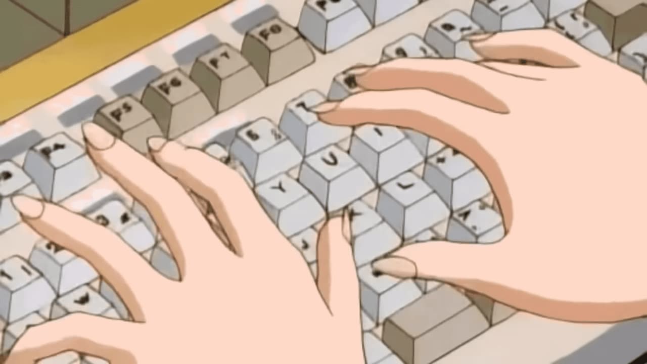 Anime of hands typing on a keyboard